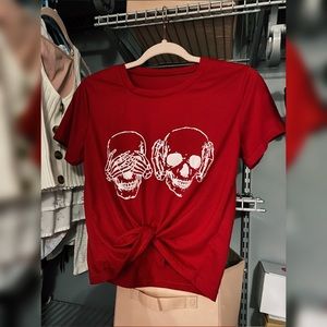 Red Knot Skull Shirt
